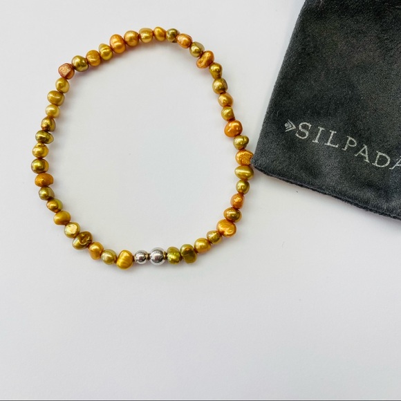 Silpada BRACELET Fresh Water Pearl silver copper